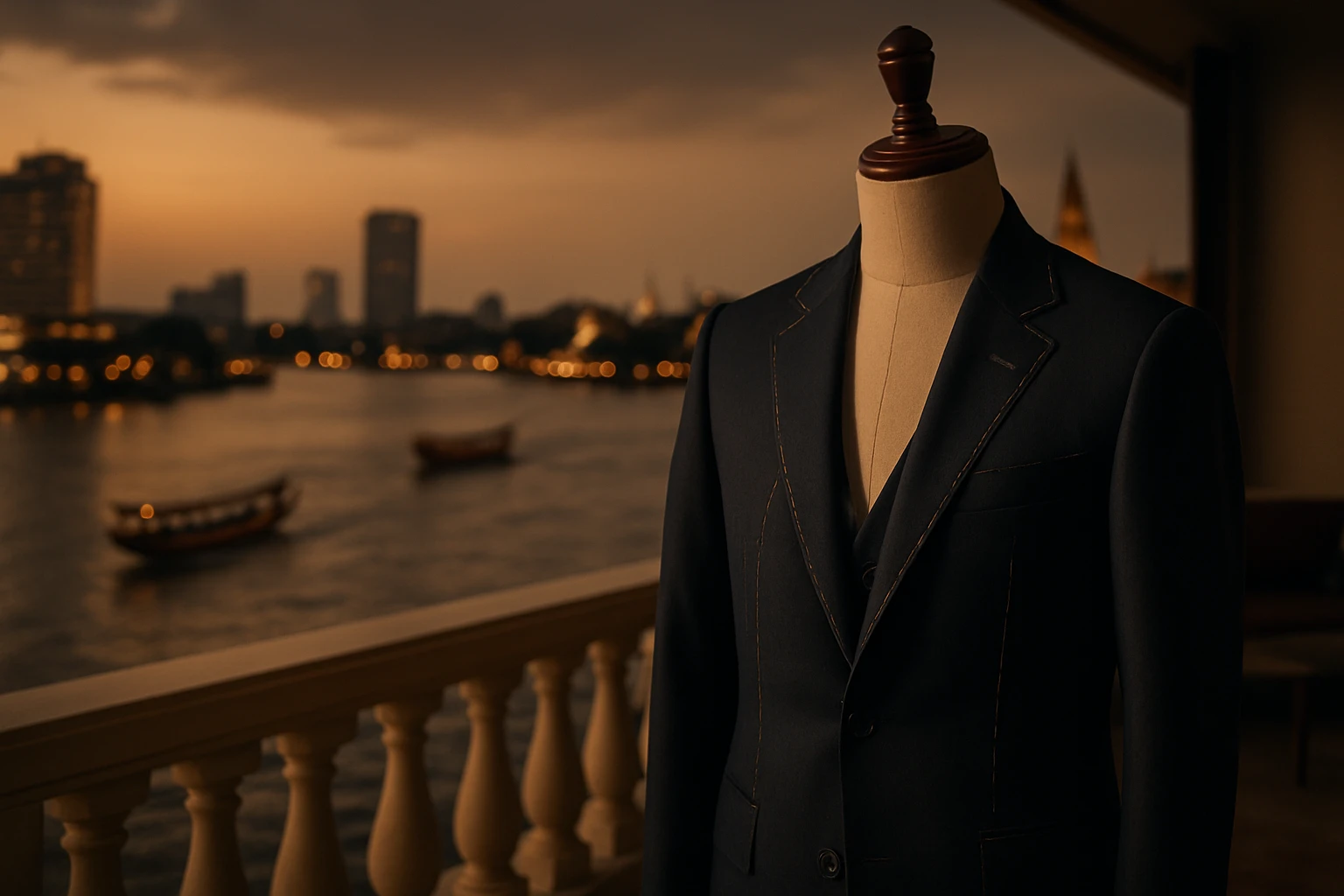 Best tailor in Bang Rak, Om Fashion on the Chao Phraya riverside in Bangkok