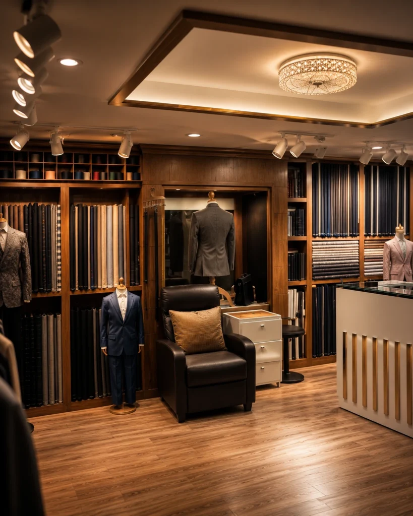 Shop Interior of Om Fashion, a tailor near Royal Orchid Sheraton in Bang Rak Bangkok