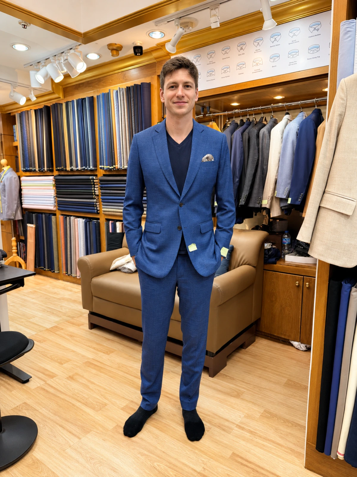 Thai silk jacket custom made at Om Fashion, Bang Rak Bangkok
