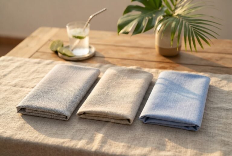 Best suit fabric for hot weather — tropical wool, linen and cotton swatches compared